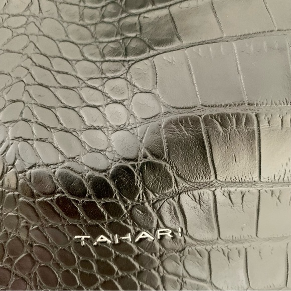 NEW Tahari Riverdale Vegan Leather Black Tote - Picture 2 of 10